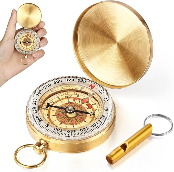 Flintronic Navigation Compass, Hiking Compass with Luminous Function, Waterproof Pocket Compass for Expedition Map Reading, Navigation, Orienteering and Survival