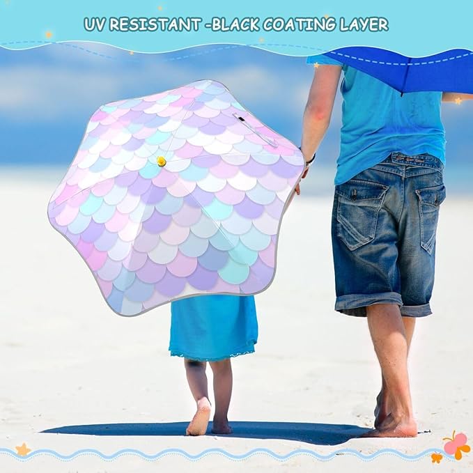 ALAZA Kids Umbrella Stick Umbrellas Cute Umbrella for Boys Girls Toddler UV/Sun Rain Windproof