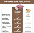 LFH Cotton Rich Shoe Storage Bags with Drawstring, Dustproof Breathable Reusable Organizer, Perfect For Travel, Dorm, Hotel, College, Gym, Easy to Carry, Machine Washable 12"x17" (Pack of 2) - Pink
