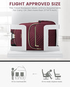 LOVEVOOK Laptop Backpack Purse for Women, Work Business Travel Computer Bags, College Nurse Backpack for Womens, Quilted Casual Daypack with USB Port, Fit 15.6 Inch Laptop, Wine Red
