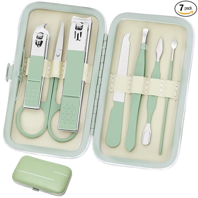 Aceoce Manicure Set Business Gifts Handheld Sized, Nail Clippers Set Tools Luxurious Manicure Set Professional Stainless Steel Nail Clippers with Travel Case for Men Women Teens Parents Colleagues