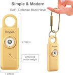 Thopeb– Personal Safety Alarm for Women–135dB Siren, Strobe Light and Rechargeable - Safety Alarm Keychain for Women (Metallic Gold)