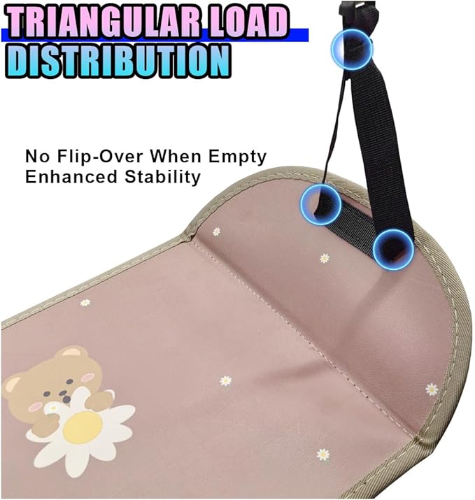 Cute Car Foot Hammock, Adjustable Height Automotive Seat Footrest, Vehicle Seat Extender Leg Support & Relax Accessories, Portable Long Travel Essentials for RV, SUV, Truck(Flower)
