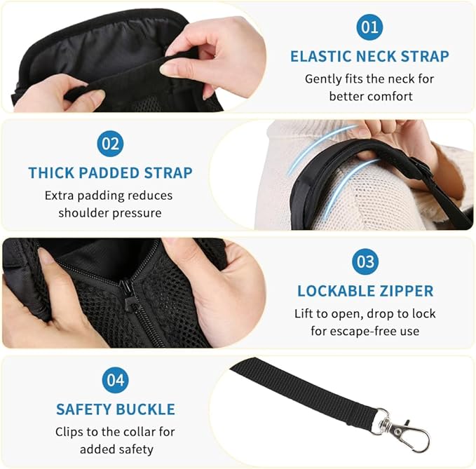 Mosago Dog Backpack Carrier with Thick Padded Bottom Support, Adjustable Pet Front Carrier, Legs-Out Chest Carrier for Small to Medium Dogs 10–16 lbs, Easy Fit for Walking, Hiking, Camping, Traveling