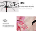 MRTLLOA 40/49/56 Inch Oversize Windproof Inverted Reverse Upside Down Umbrella, Golf Size Rain Umbrella, Double Layer, C-Shaped Handle for Men, Women and Kids