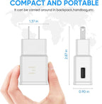 Type C Charger Fast Charging, 2 Pack USB C Android Phone Wall Charger Block & 6.6ft Charge Cable Cord, for Samsung Galaxy S8/ S9/ S10 Plus Active S10e, S20/ S21 Ultra Plus, Note 8 9 10, Pixel 3 4 etc
