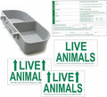 Kennel Travel Kit for Pets - Hook-On Dish & Live Animal Labels (Medium)