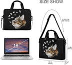 Cute Kitty Cat with Butterfly Laptop Bag Case 13 14 15.6 inch Laptop Messenger Bag Crossbody Briefcase for Men Women with Shoulder Strap Handle