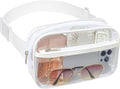 Packism Clear Fanny Pack Stadium Approved - Plus Size 35-51 inches Adjustable Strap Clear Belt Bag for Women Men Transparent Waist Bag for Concerts, Sporting Events, White