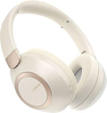 LORELEI B-C6 Wireless Over Ear Headphones, 50H Playtime Foldable Lightweight Bluetooth Headsets, Deep Bass, Built-in Microphone, Memory Foam Earmuff, for Travel, Home Office (Beige White)