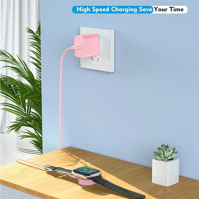 USB C Apple Watch Charger,[MFi Certified] iPhone Fast Magnetic iWatch Charger 6ft USB C Charging Cable Cord Long and Type C Wall Charger Block for Apple Watch Series 11/10/9/Ultra/8/7/SE/SE2/6/5/4/3/2
