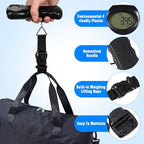 BESPORTBLE Portable Digital Luggage Scale with Hook, Compact Travel Suitcase Weight Scale, Lightweight, Accurate LCD Display, Battery Not Included, Black