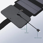 Solar Panel Charger, efficient, Waterproof, Foldable, Super Convenient to Carry and Worry Free Boarding, Suitable for Mobile Phones, Power Banks, Camping, Hiking, Backpacking, and Battery Storage
