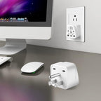 2 Pack US Travel Plug Adapter, EU,UK,AU,in,CN,JP,Asia,Italy,Brazil to USA (Type B), 3 Prong Grounded USA Wall Plug Wall Outlet Power Charger Converter (White)