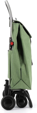 ROLSER I-Max Tweed 4 Wheel 2 Swivelling Foldable Shopping Trolley - Green