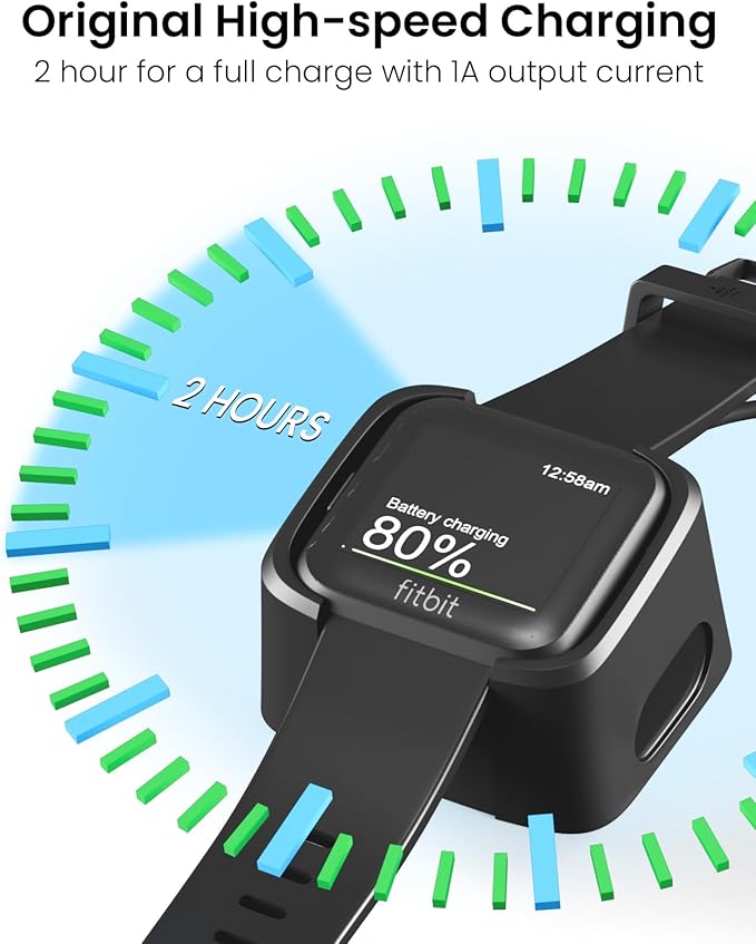 Charger for Fitbit Versa 2, Replacement Charging Cable Dock Cradle with USB Cord for Fitbit Versa 2 Smartwatch (not for Fitbit Versa 1/SE/Lite)