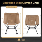 MOON LENCE Camping Chair Plus, Upgraded Comfort & Size, Still Compact and Lightweight, Folding Portable Chair for Backpacking & Hiking, 400Lbs Capacity, Gen 3 Plus (Khaki)