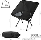 Wind Tour Portable Camping Chair Lightweight Foldable Outdoor Chair for Hiking Camp Backpacking Lawn Beach Fishing Picnic with Carry Bag (Black)