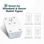 Outlet Extender with Night Light, Surge Protector Wall Mount with 6 AC Outlets and 3 USB Ports (1 USB C), Multi Plug Outlet Splitter, Dorm Room Essentials for Home, Office, Travel, FCC Listed