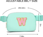 Gitus Belt Bag Fanny Pack Crossbody Bags with Initial Letter Patch Cute Stuff Birthday Gifts for Teenager Girls Trendy Preppy Stuff for Teen Girls Cool Stuff for Teens (Mint Green-W)