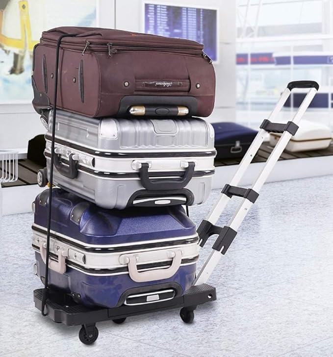 Folding Hand Truck Trolley Cart Home Beauty Utility Cart for Luggage,150kg(Black)