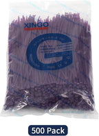 XINGO 10 Inch Cable Zip Ties (500 Pack), 40 Lbs Tensile Strength-Heavy Duty, Self-Locking Nylon Plastic Nylon Wire Ties for indoor and outdoor use (Purple)