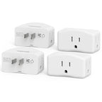 4-Pack 2 Prong to 3 Prong Outlet Expander，BEONDON Outlet Adapter with 3 AC Outlets - Polarized 3-Sided Wall Plug for Old Homes, Kitchen, Office, Travel, Cruise Essentials, White