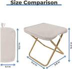 Portable Folding Camping Stool - 1.4Lbs Ultra Lightweight, 220Lbs Heavy Duty, Reinforced Steel Frame, Quick Deploy for Hiking Fishing Camping & Outdoor Events (Beige)