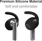 A-Focus Galaxy Buds 3 Anti-Slip Kit Replacement Ear Hooks Sport Ear Tips Non-Slip Silicone Eartips and Covers Gel Wings Ergonomic Design Strap Compatible with Samsung Galaxy Buds 3 Black