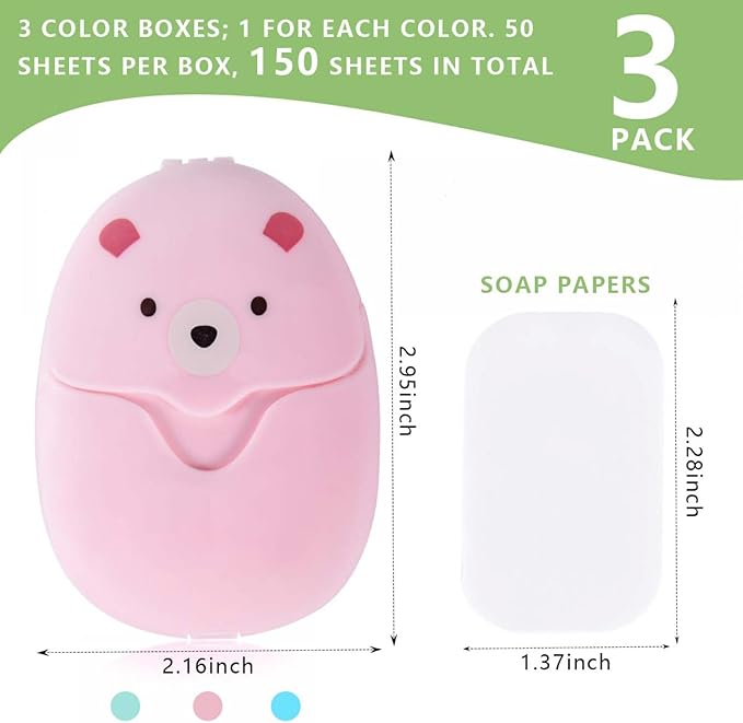 SenseYo 6 Boxes (300 Sheets) Mini Disposable Portable Travel Paper Hand Soap Sheets for Outdoor, Camping Hiking