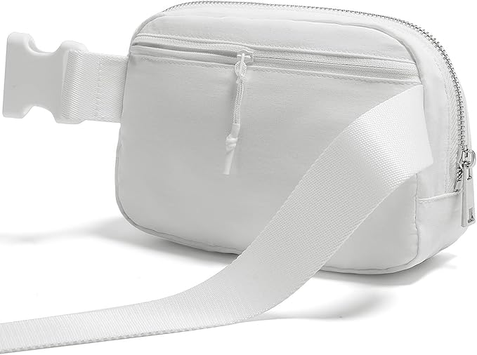 Belt Bag for Women Fanny Pack Crossbody Bags for Women Fashion Waist Packs with Adjustable Strap Gifts for Teenage Girls Women Men (White)