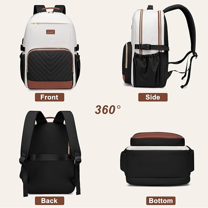 Large Laptop Backpack for Women Bookbag: 18 inch Work School Backpacks with Pocket for Large Capacity Cup & USB Charger College Book Bag Travel Business Nurse Teacher Bookbags Anti-theft Back Pack