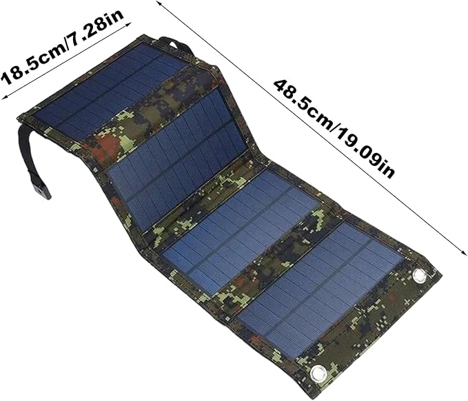 Foldable Solar Panel - 15W Solars Panel Charger with USB Port, Camping Solars Energy Charger | Travel Stellar Supply, Outdoor Hiking Solar Charging Pack for Picnic, Fishing, Backpack Adventures