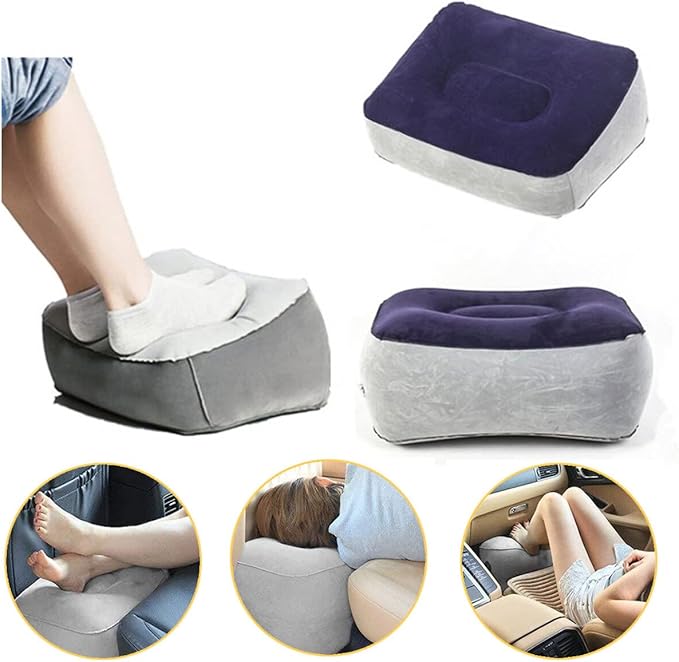 1pcs Inflatable Air Foot Rest Pillow Footrest Cushion Travel Accessory