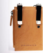 Sidekick RFID Blocking Boot Wallet with Security Chain & Zipper Lock Genuine Leather Wallets for Men and Women, Travel Wallet, Minimalist Leather Card Holder, Antique Saddle