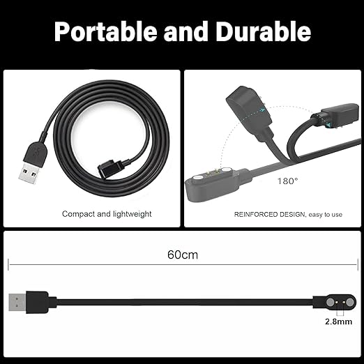 Compatible with CMF by Nothing Smart Watch Charger, 2-Pack Charging Cable Magnetic USB Charging Cord for CMF Watch Pro/Pro 2/Watch 3 Pro Smartwatch