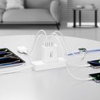 USB C Charger Block, 60W 5-Port Type C Charger Fast Charging Block, USBC USB Multiple Port Wall Charger Plug Adapter for iPhone 17/Air/16/15/14/13/12/11 Pro Max, Samsung Galaxy, iPad, Tablet (White)
