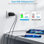 iPhone Fast Charger,2Pack Dual Port Wall Charger with Fast Charging 6.6FT Long Nylon Braided USB to Lightning Cable Cord Double Wall Charger Adapter Block Plug for iPhone 14 13 12 Pro Max 11 SE iPad
