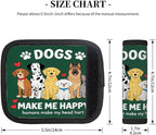 2 Pack Luggage Handle Wrap with Travel Tags - Non-Slip Protective Cover Soft Handle Grips Covers for Suitcase(Dogs Make Me Happy)