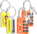 Forge Dual-Opening: Key or Combination Lock, TSA Approved Lock for Luggage, Pelican case, Travel, Gym, School, Luggage Combination Lock, Travel Bag Lock (Orange 2 Locks and 2 ID)