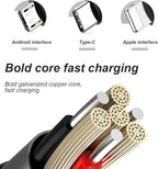 Bling Dual USB Car Charger with 3-in-1 Multi Fast Charging Cable, Dual Port Charger Adapter with Type C Micro USB Cord for iPhone, Android, Rhinestones Car Interior Accessories for Women(White)
