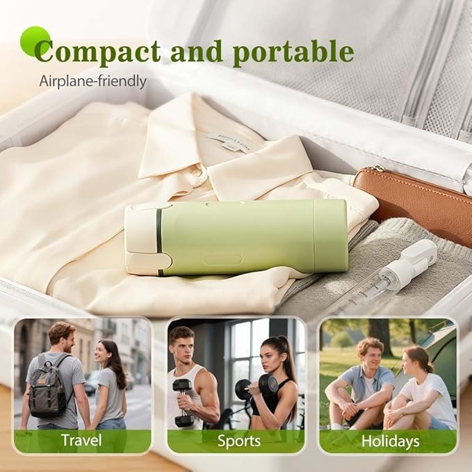 HISKI 4 in 1 Travel Bottles for Toiletries,Portable Travel Toiletries Bottle Set, Portable Containers for Shampoo Lotion Conditioner Cream Transparent with Scale and Label (Green-2PCS)