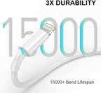 FUPYWP Car iPhone Carplay Cable, Car Charger Cord, USB A to Lightning Cable Fast Charging & Data Transfer for iPhone 14/13/12/11 Pro Max XR XS X 8 7 6 Plus SE Tangle-Free,3ft White