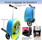 Fast Forward Bluey 18" Ride-On Suitcase Scooter - Lightweight Carry-On Foldable Scooter Luggage