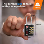 Forge Dual-Opening: Key or Combination Access Lock, Use Key to Recover Code If Forgotten, TSA Approved Locks for Luggage, Pelican case, Travel, Gym, School, Stainless Steel Shackle.(Black 6 Pk)