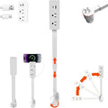 Electrical Outlet Extender Stick USB-A, USB-C, 2 AC Outlets, 17"-27" Extendable & 180° Rotating Plug Adapter for Wall Power Socket - Perfect for Nightstands, Sofas, Desks & Hard-to-Reach Spaces