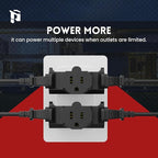 PLUGTUL 3 Way Plug Adapter, 3 Plug Wall Adapter, 3 Prong, Grounded, 15A, 1875W, Multiple Plug Expander for Home, Outdoor, ETL Listed, Black, 3PACK
