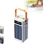 50000mAh Solar Portable Charger - 120W High Power Solar Battery Bank with LED Light, 4 Outputs 3 Inputs External Power Pack for Cell Phones, Ideal for Camping, Road Trips, Fishing & Outdoor (White)