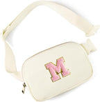 Gitus Personalized Gifts Birthday Gifts for Girls Fanny Pack Cross Body Bags with Initial Letter Preppy Stuff Gifts for Her Girlfriend Wife Sister Friends Mom (Ivory-M)
