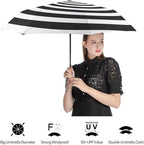 AMRANDOM Travel Folding Umbrella Automatic Open Tri-Fold For Car Rain Outdoor Use For Car Rain Outdoor Use With Black Anti-Uv Coating